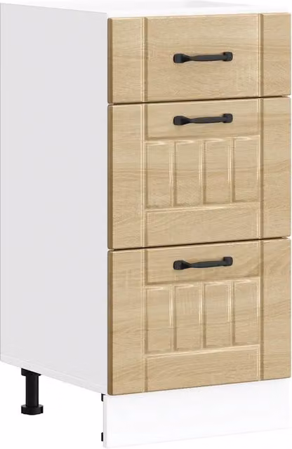 Mobile da cucina moderno Lucca unità contenitore in legno di rovere Sonoma color beige L/P/H: 40 x 46 x 81,5 cm