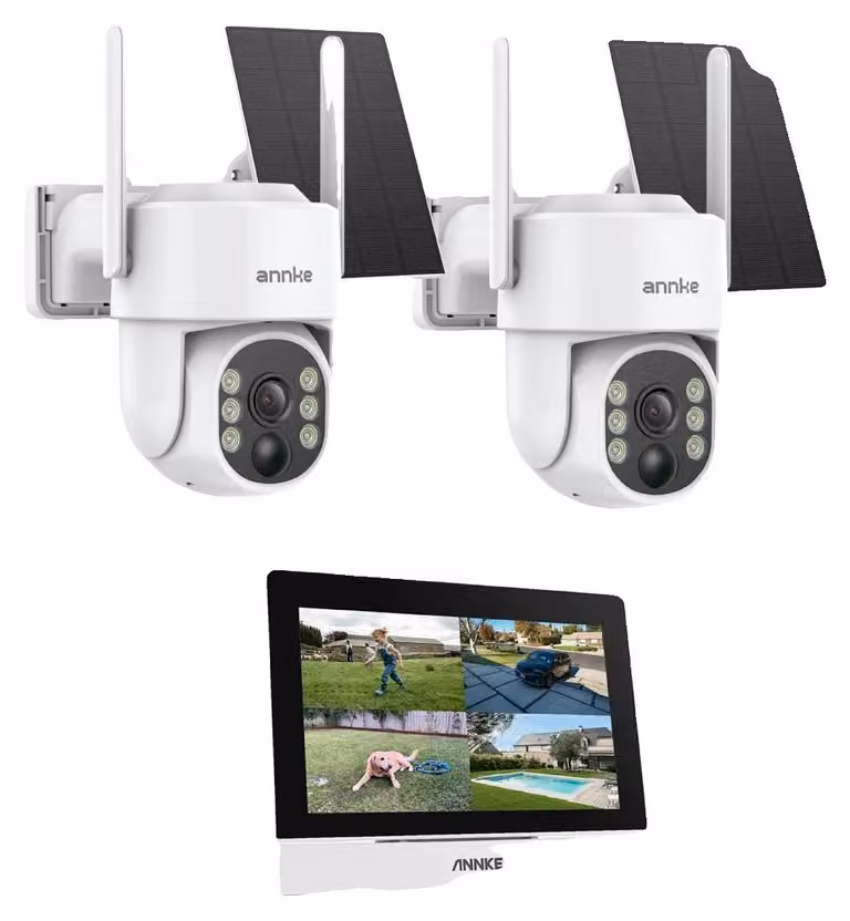 Sistema di telecamere di sicurezza wireless, risoluzione 4MP, audio bidirezionale, 2 telecamere, senza alimentatore