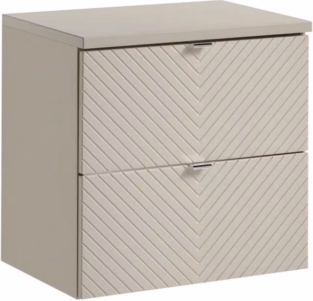 Set per il bagno AOKI: mobiletto sottolavabo con cassetti 60cm + piano lavabo beige