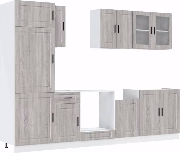 vidaXL Set di armadi da cucina 8 pezzi Kalmar grigio Sonoma in legno