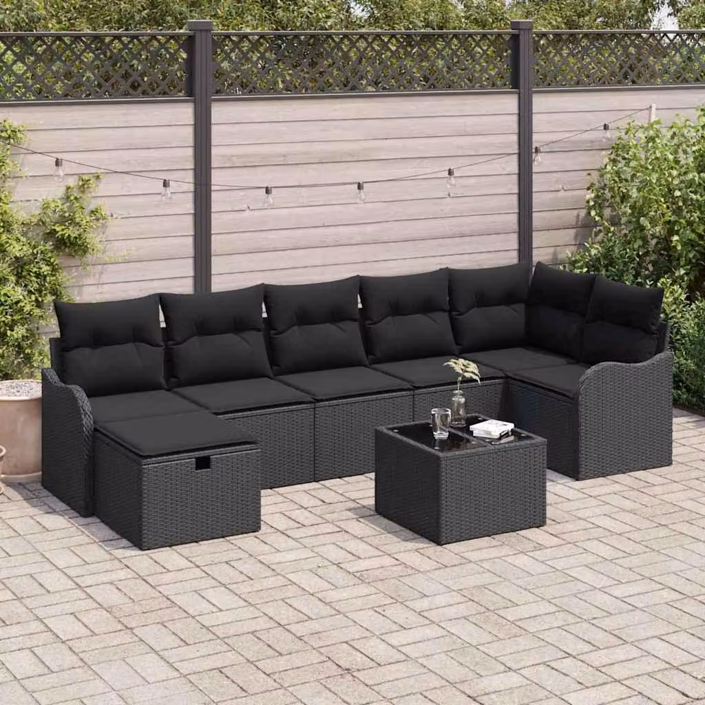 Maison Exclusive - Set da giardino composto da 8 pezzi, divano in rattan sintetico
