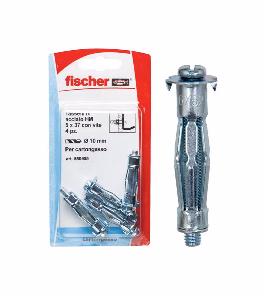 Set di 4 tasselli Fischer HM 5X37 S K in acciaio per cartongesso color argento – 2