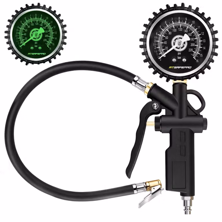 Manometro professionale per pneumatici con funzione 3-in-1