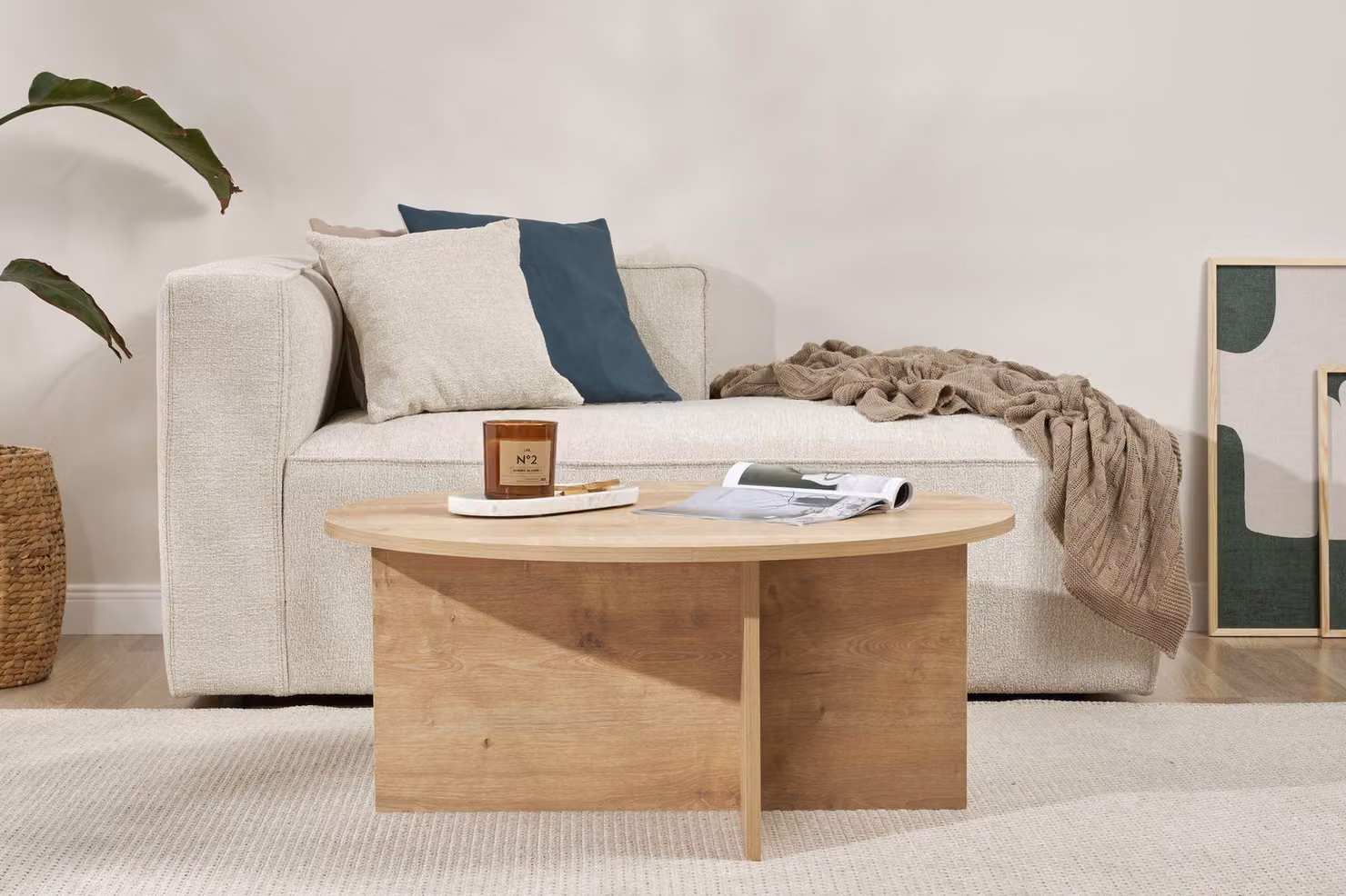 Skye Decor, Soleil - Sapphire Oak, tavolino, rovere zaffiro, piano in melamina 100 %, 90 x 90 x 40 cm
