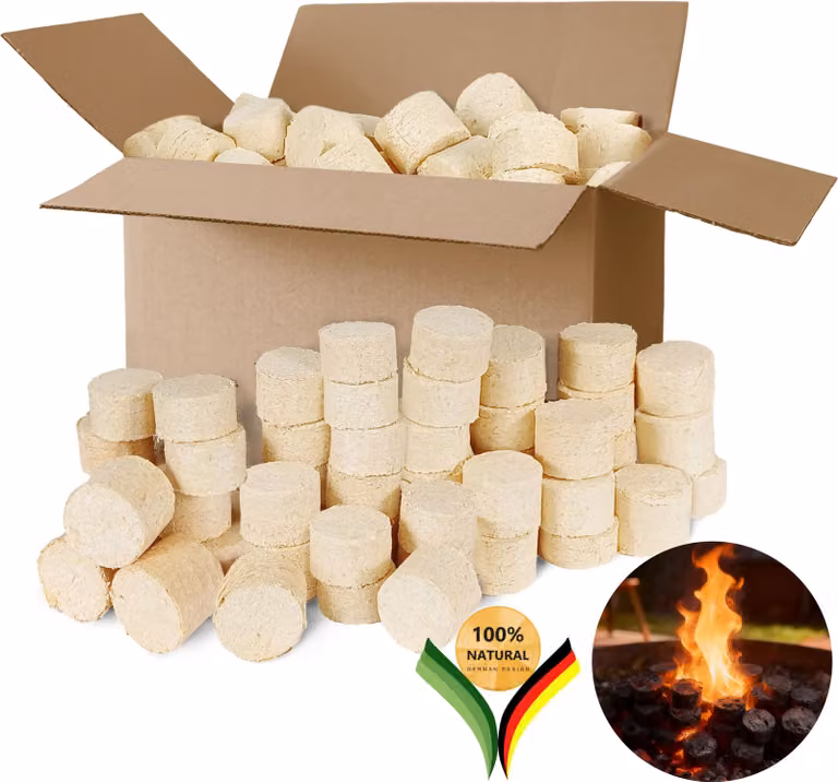 be4nature Mattonella di legno 20 kg, Bricchetta rotonda in legno duro 100% naturale, Per camini e stufe, Alto potere calorifico, Bassa emissione di fumo