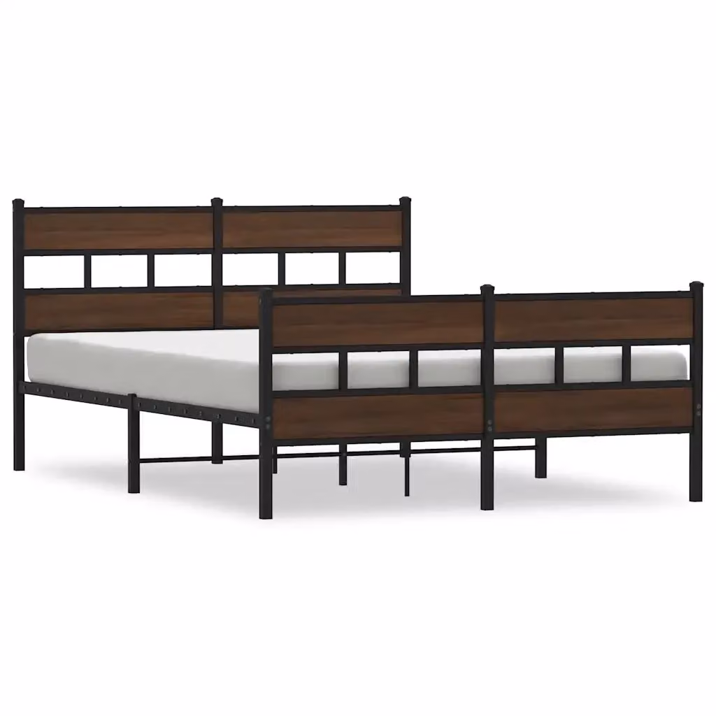 Letto con testiera e pediera vidaXL in metallo marrone L/P/H: 200 x 140 x 91,5 cm – 2