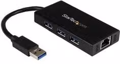 Mini Dock HUB 2 in 1 Startech.Com con USB A ed Ethernet, Nero ST3300GU3B