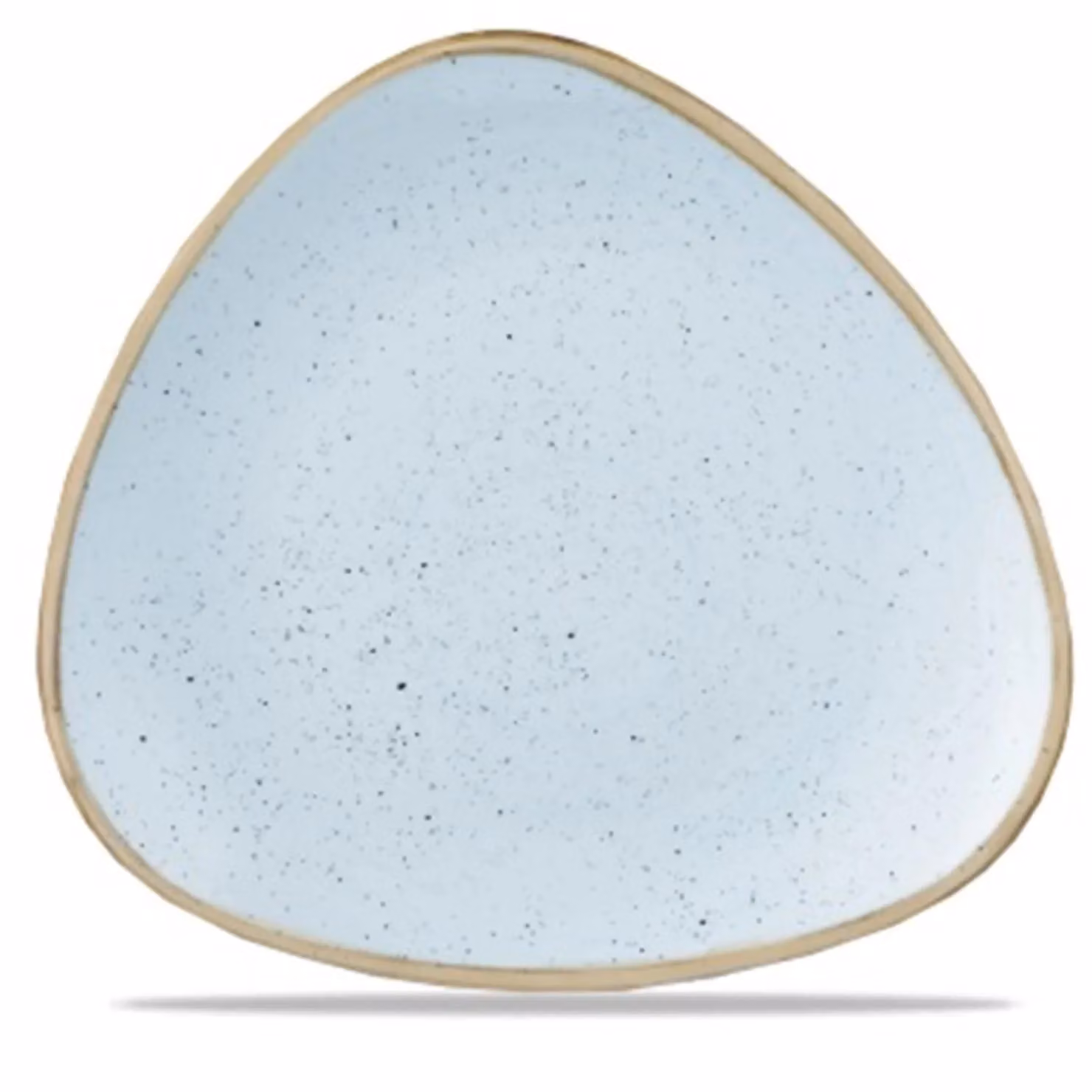 Piatto piano triangolare in porcellana azzurro stone, diam. 23cm, 12 pezzi