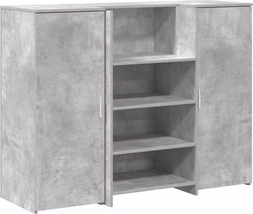 Banco Reception Grigio Cemento 135x50x103,5cm Legno Multistrato