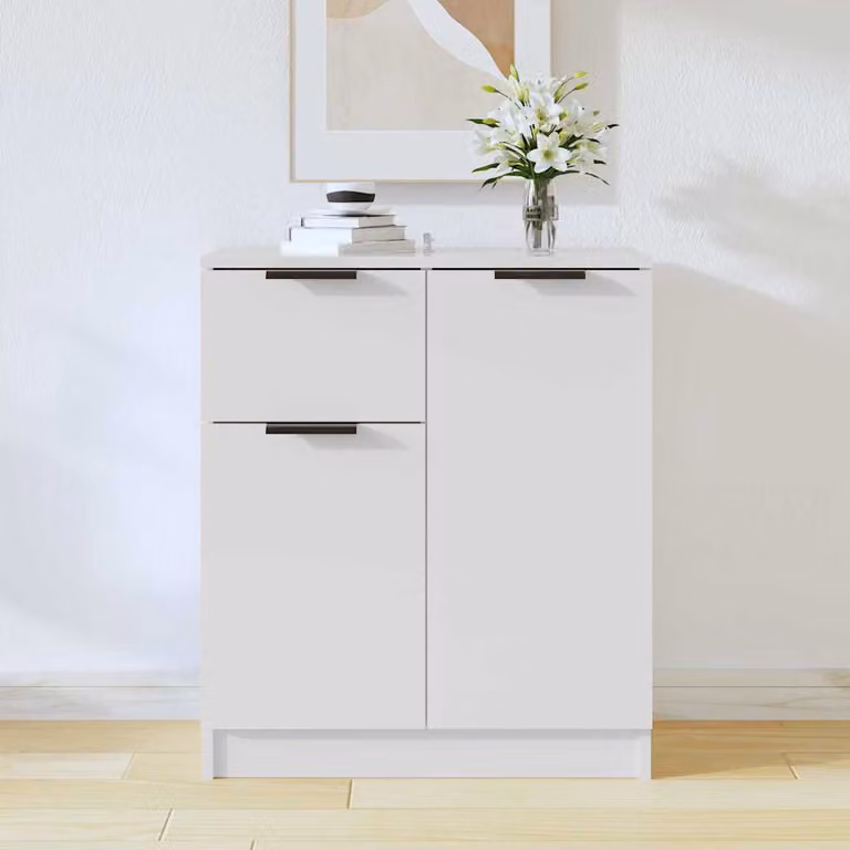 Credenza bianca vidaXL in legno e MDF da appendere al muro L: 60 cm, P: 30 cm, H: 70 cm