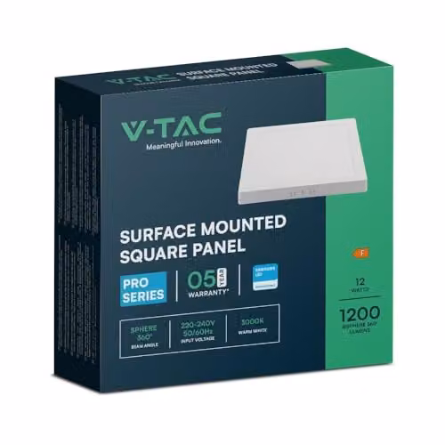 V-TAC Plafoniera LED Quadrata 12W Chip Samsung 6400K