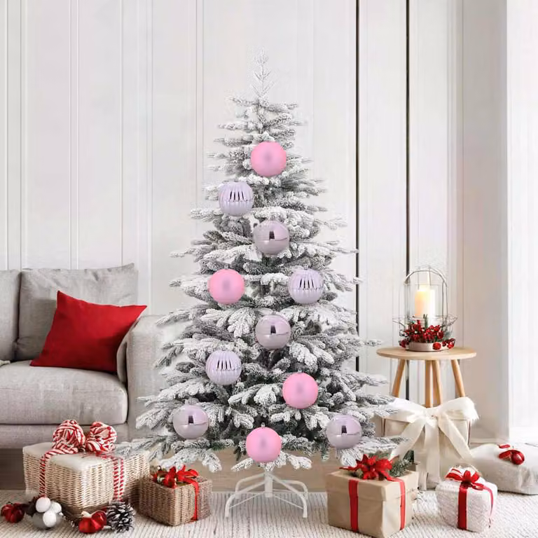 vidaXL Set di 9 palline di Natale rosa in plastica, diametro 15 cm