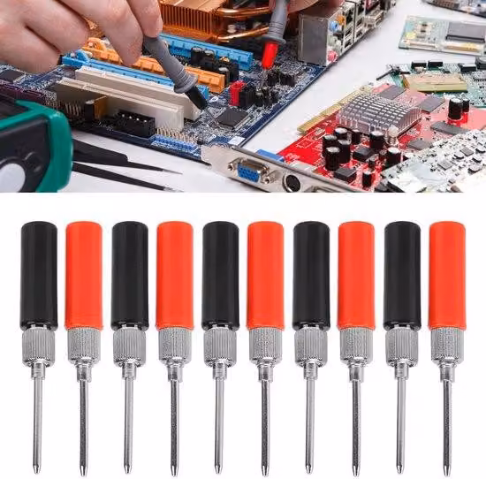 Set da 5 puntali per multimetro da 2 mm, rosso/nero, 0-30 V CA, 24 A