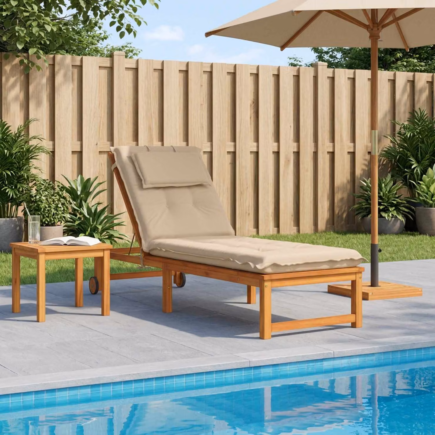 vidaXL Cuscino per Lettino GEMERT 100% Poliestere Crema