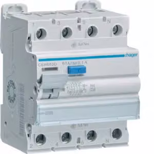 Interruttore differenziale Hager 4 poli 10 kA 63 A 100 mA tipo HI CEH663D