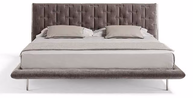 Modernes Polsterbett Grau Komfort Schlafen Stilvolles Design Luxusbett Bett
