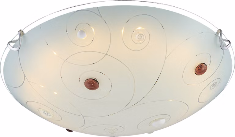 Plafoniera a LED, cromata, con vetro satinato, regolabile in temperatura di colore (CCT), diametro 41,5 cm