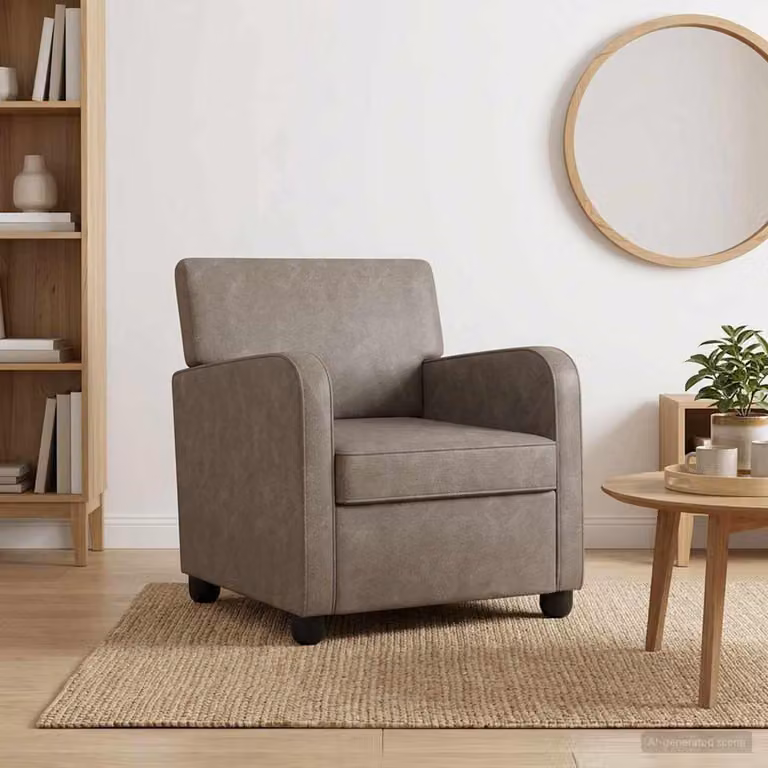 Poltrona lounge moderna vidaXL in similpelle grigia con braccioli