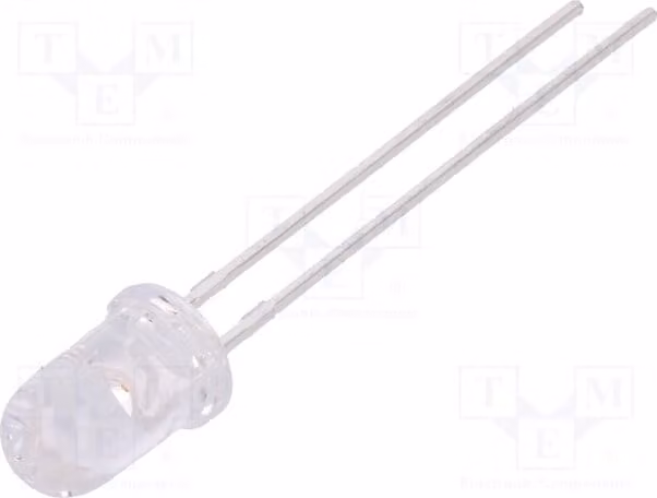5 LED, 5mm, 10mA, verdi, angolo di emissione 20°, modello L-7113GC, diodi LED a foro passante (THT), 5mm, 25÷80 mcd, 2÷2,5V