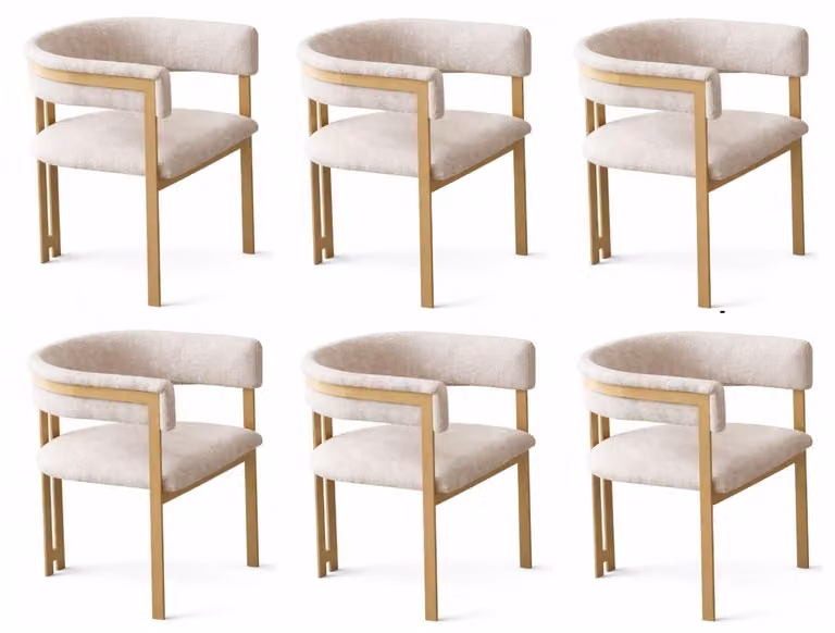Sedia da pranzo color beige Set di sedie Sedia imbottita Mobili da sala da pranzo