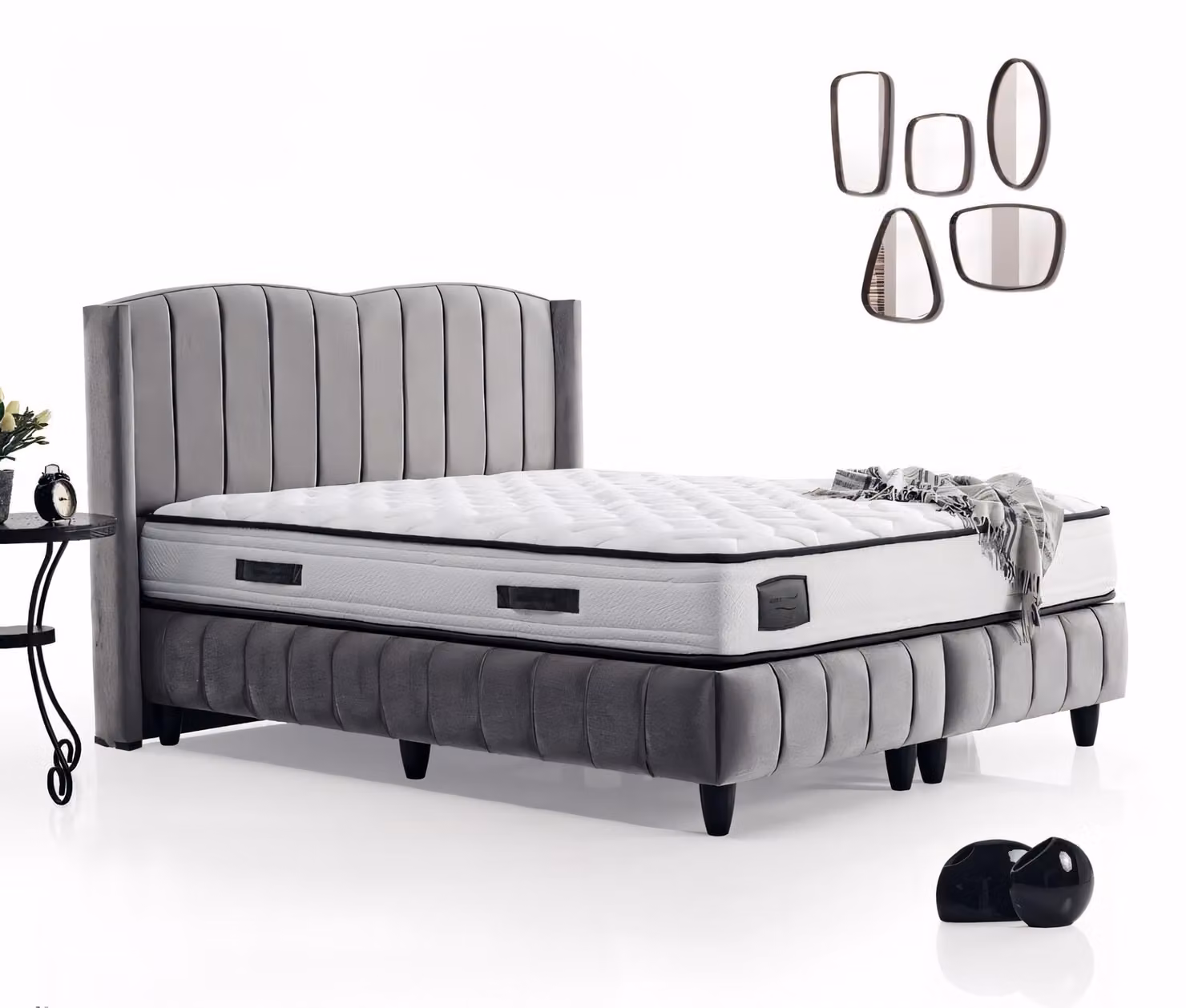 Hochwertiges Bett mit weicher eleganter Polsterung und luxuriösem Finish