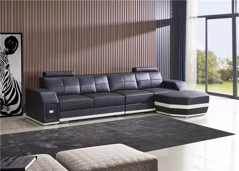 Ledersofa Wohnlandschaft Eck Garnitur Design Modern Sofa L-Form Ecksofa Polster