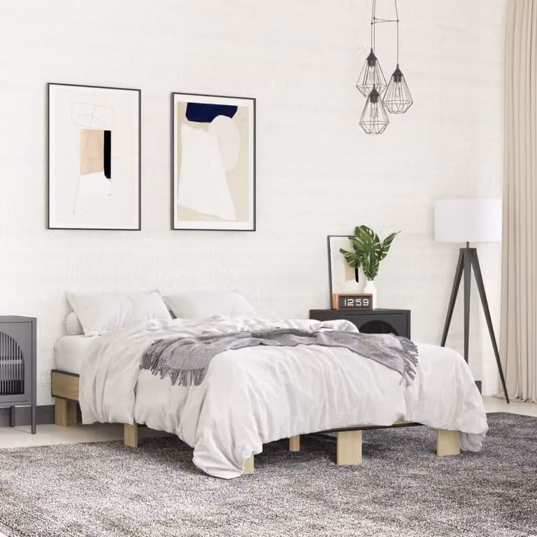 Giroletto vidaXL in Rovere e Metallo, L/P: 120 x 200 cm