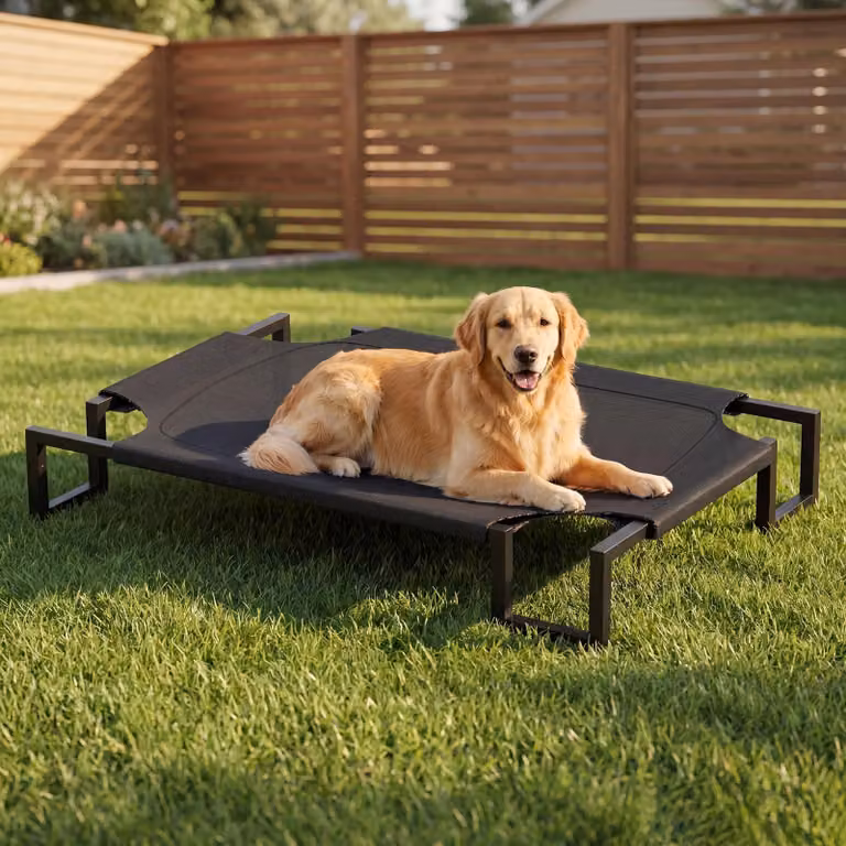 Omgoods - Cuccia rialzata per cani di grossa taglia - Design traspirante e rinfrescante, ideale per interni ed esterni