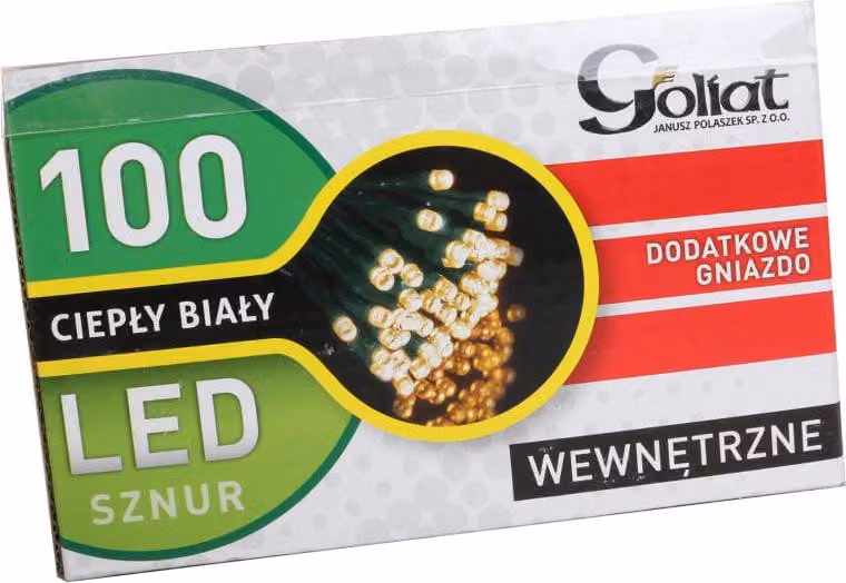 Luci per albero di Natale 100 LED bianco caldo, 5 m, con presa supplementare, per uso interno, IP20