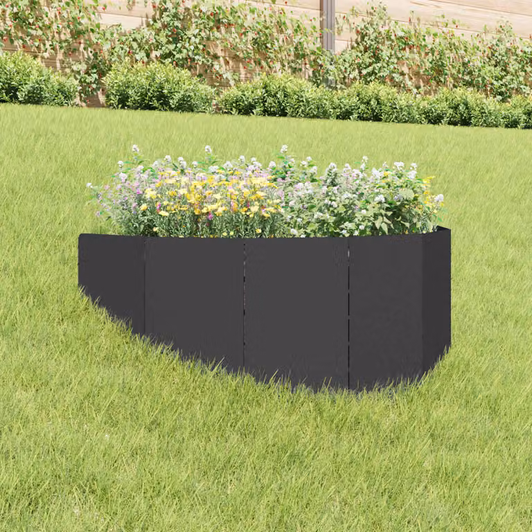 Bordura per prato vidaXL in acciaio nero 100 x 45 cm