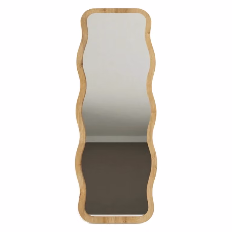 Specchio rettangolare DMORA con cornice in legno marrone, L: 50 cm, H: 160 cm
