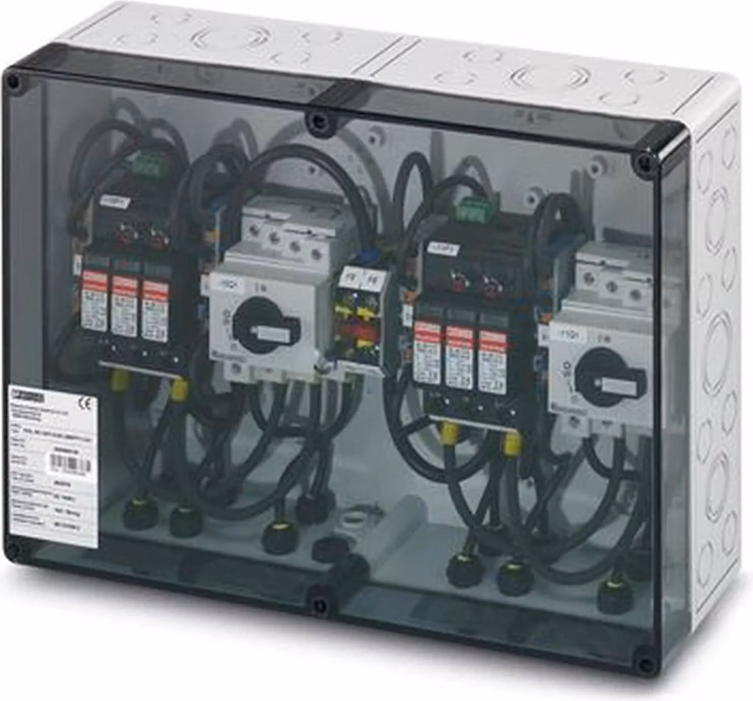 Scatola di connessione FV Phoenix Contact, 2 MPPT, 2IN/1OUT per MPPT, ÜSS tipo I/II, sezionatore, SUNCLIX, 1 pz.