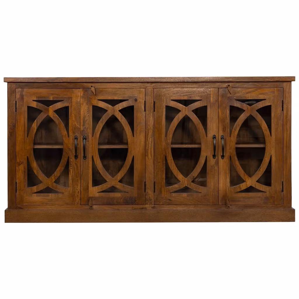 Credenza Wanderlust Deco in legno di mango e vetro marrone L: 180 cm, P: 40 cm, H: 90 cm – 2