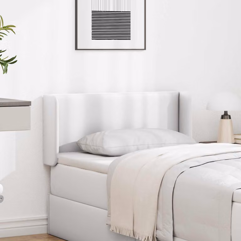 vidaXL Testata del letto moderna in ecopelle bianca e legno ingegnerizzato