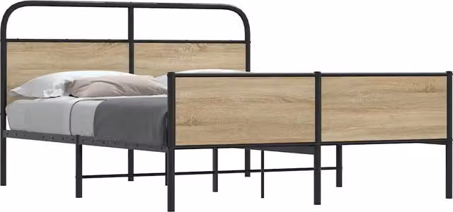 Giroletto in metallo e MDF vidaXL colore Rovere Fumo L: 180 cm, P: 200 cm