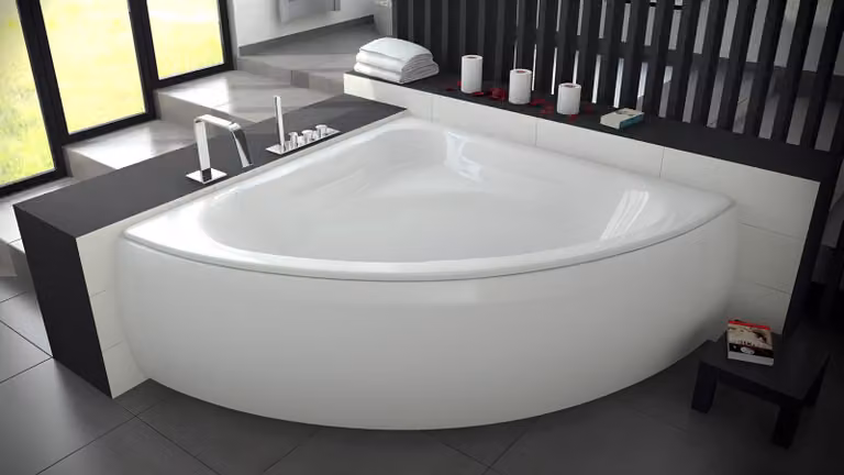 Badewanne Wanne Eck Design Eckbadewanne Schürze Ablauf Silikon Rechts Links