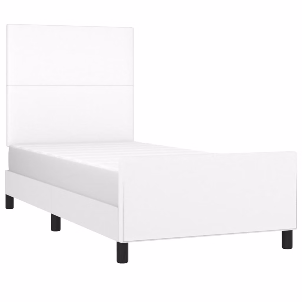 Giroletto con Testiera Bianco 80x200 cm in Pelle finta