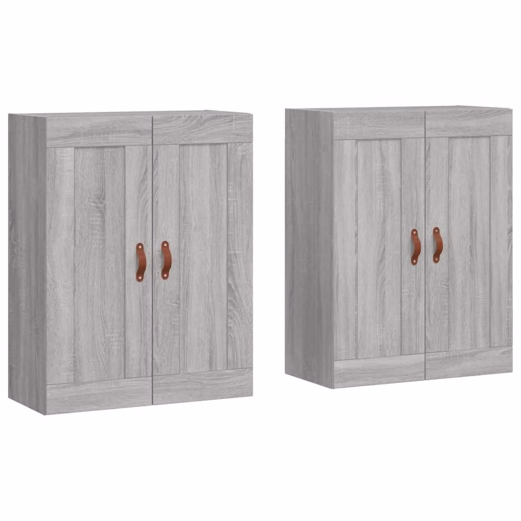 Armadietti a Parete 2 pz Grigio Sonoma in Legno Multistrato