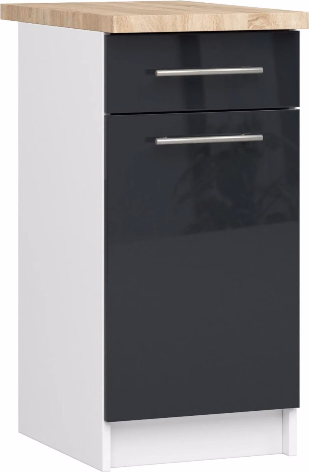 Akord Armadio Oliwia Con Piano Bianco E Finitura Grafite Lucida 40X46X85 Cm