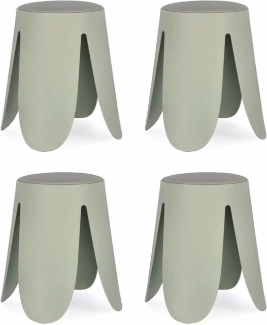 Set di 4 sgabelli Imogen GIORDANOSHOP in similpelle color Tiffany, seduta cilindrica Ø37 cm x H 47 cm – 1
