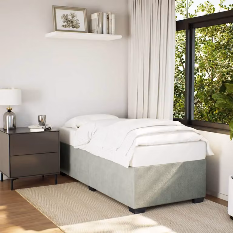 Giroletto senza materasso vidaXL in velluto grigio chiaro, dimensioni 90 x 200 cm
