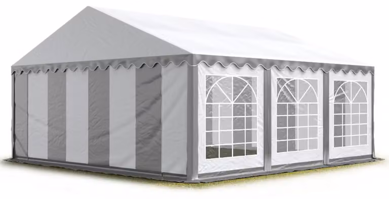 TOOLPORT Tendone per feste 3x6 m PVC grigio-bianco 100% impermeabile Tendone da esterno Tenda party