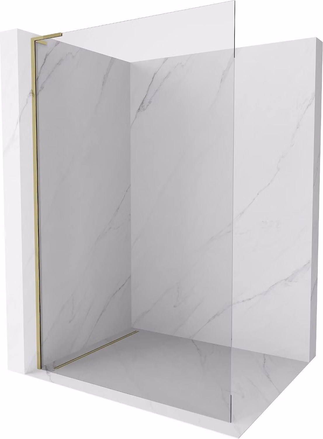 Mexen Kioto L parete doccia Walk-in 115 x 200 cm, trasparente, oro - 800-115-103-50-00
