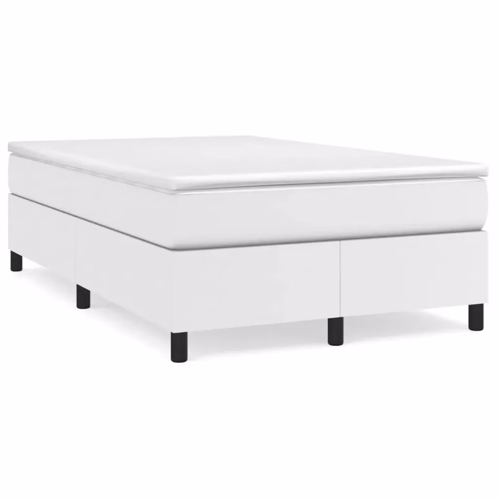 Letto con Giroletto a Molle e Materasso Ibrido vidaXL in Similpelle Bianco L/P: 120 x 200 cm – 2