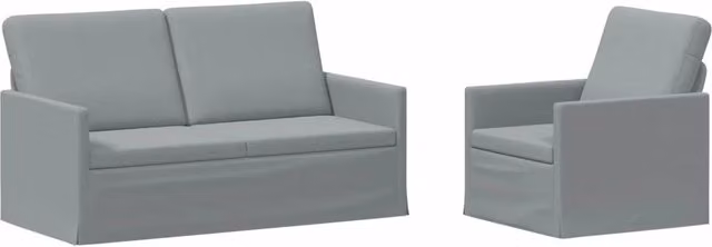 Set di 2 divani moderni vidaXL in tessuto grigio con struttura in metallo per il tuo soggiorno