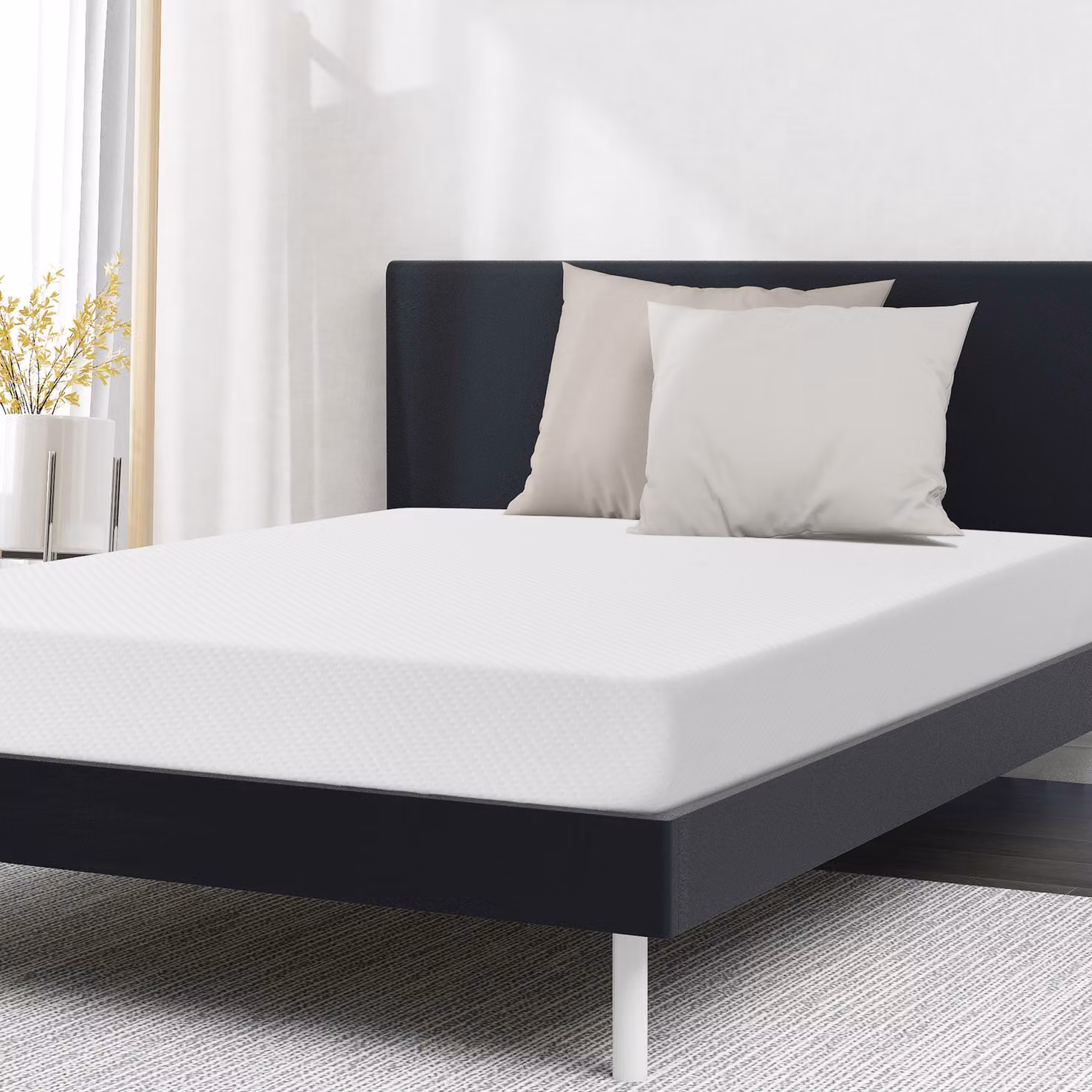 Materassi ergonomici Merax 140x200cm H2 H3 in schiuma, comodo copriletto con particelle antiscivolo e maniglie, materasso di alta qualità