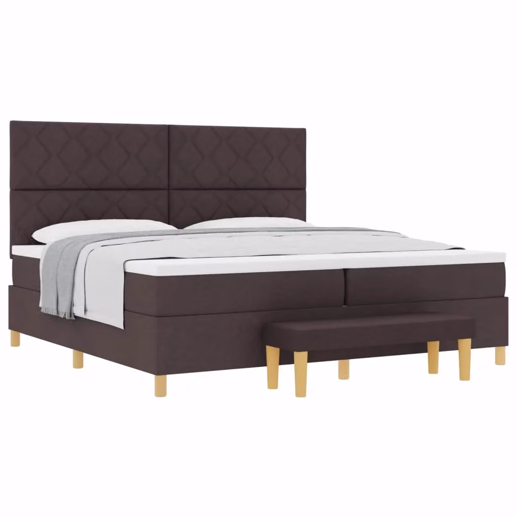 Letto a molle con materasso e cassetti vidaXL in tessuto marrone L: 200 cm, P: 200 cm, H: 128 cm – 2