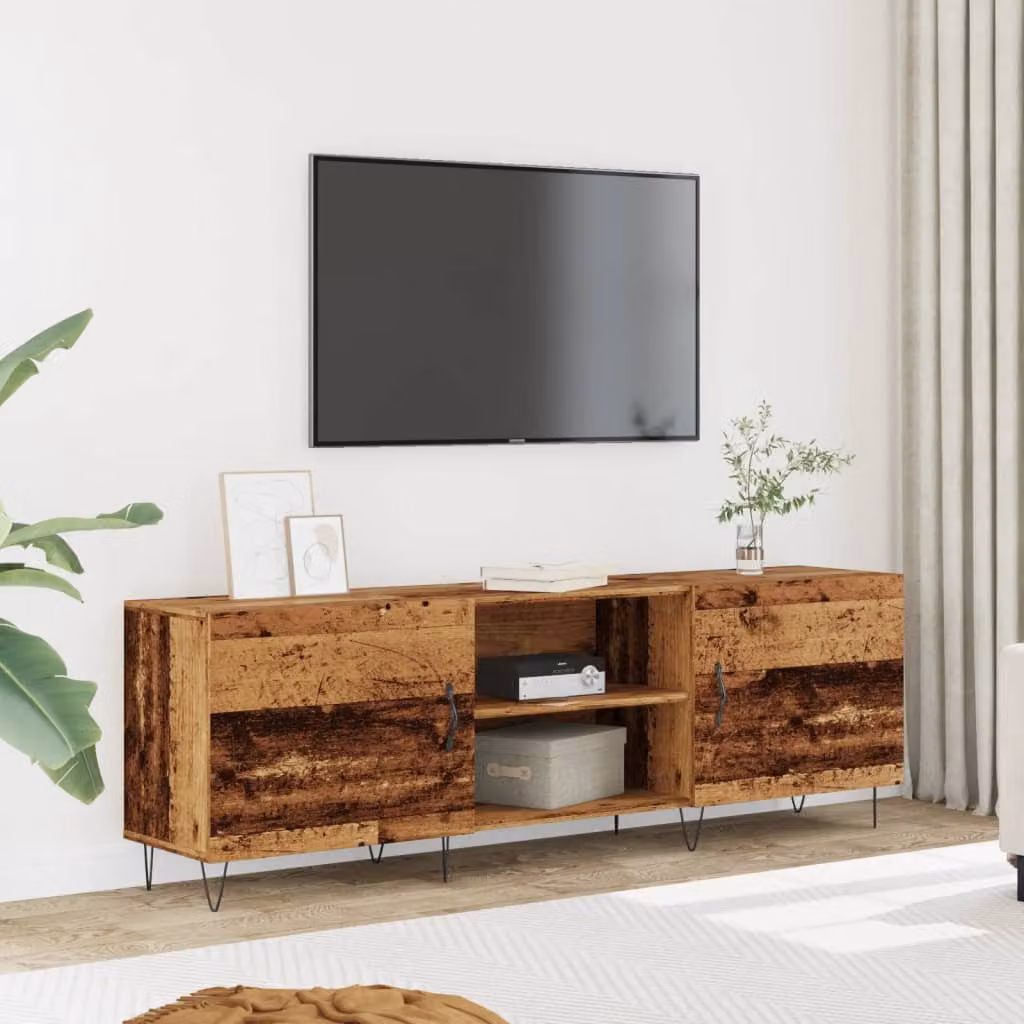 Mobile Porta TV Moderno vidaXL in Legno e Metallo, Colore Marrone, L 150 cm x P 30 cm x H 50 cm