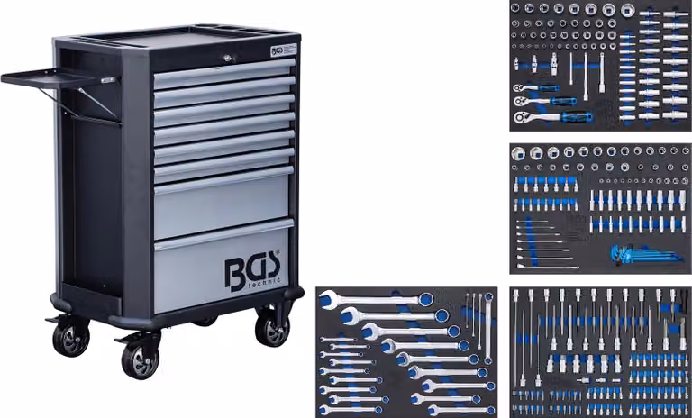 BGS Carrello da officina 8 cassetti con 296 utensili - 5051