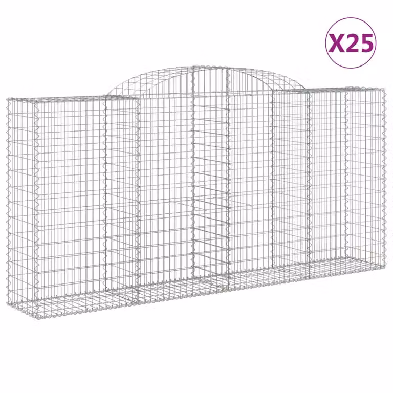 Cesti Gabbioni ad Arco 25 pz 300x50x140/160 cm Ferro Zincato